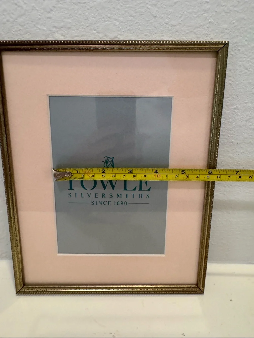 Vintage Towle 8x10 Tarnished Brass Picture Frame with Removable Picture Mat